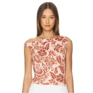 Free People Apricot Combo Blouse